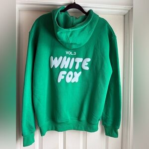 White Fox Green Hoodie